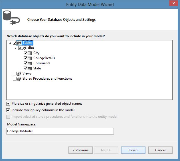 Selecting Database Objects